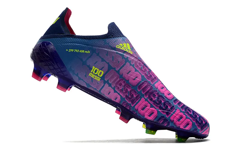 Adidas X Speedflow+ Laceless FG - Navy/Electric Purple/Fluorescent Yellow