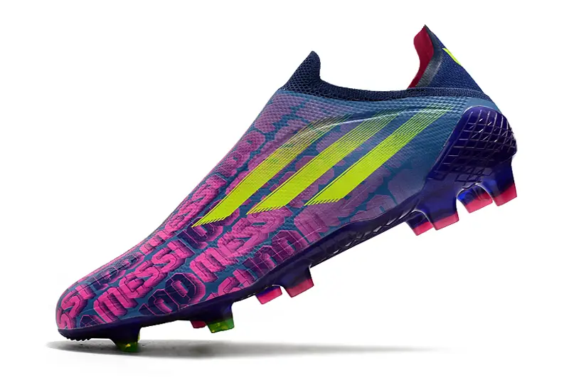 Adidas X Speedflow+ Laceless FG - Navy/Electric Purple/Fluorescent Yellow