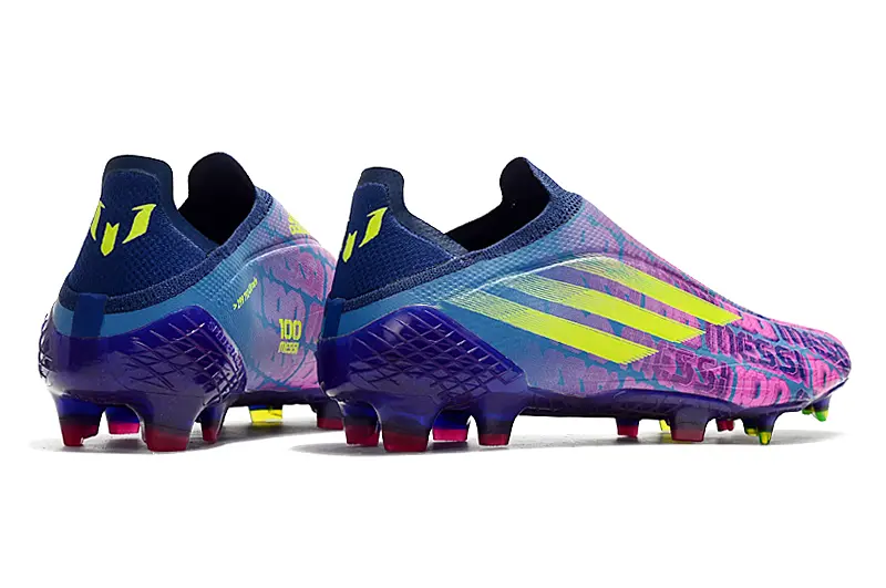 Adidas X Speedflow+ Laceless FG - Navy/Electric Purple/Fluorescent Yellow