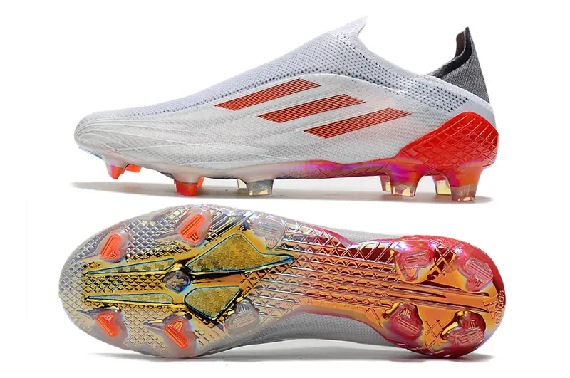 Adidas X Speedflow+ Laceless FG - White/Electric Orange/Steel Gray