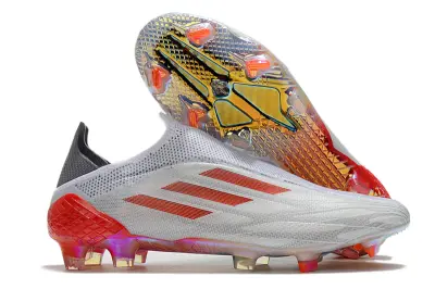Adidas X Speedflow+ Laceless FG - White/Electric Orange/Steel Gray