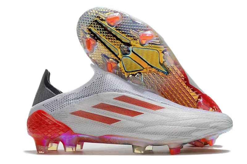 Adidas X Speedflow+ Laceless FG - White/Electric Orange/Steel Gray