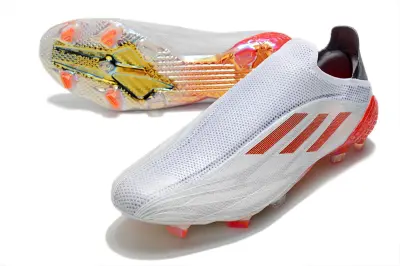 Adidas X Speedflow+ Laceless FG - White/Electric Orange/Steel Gray