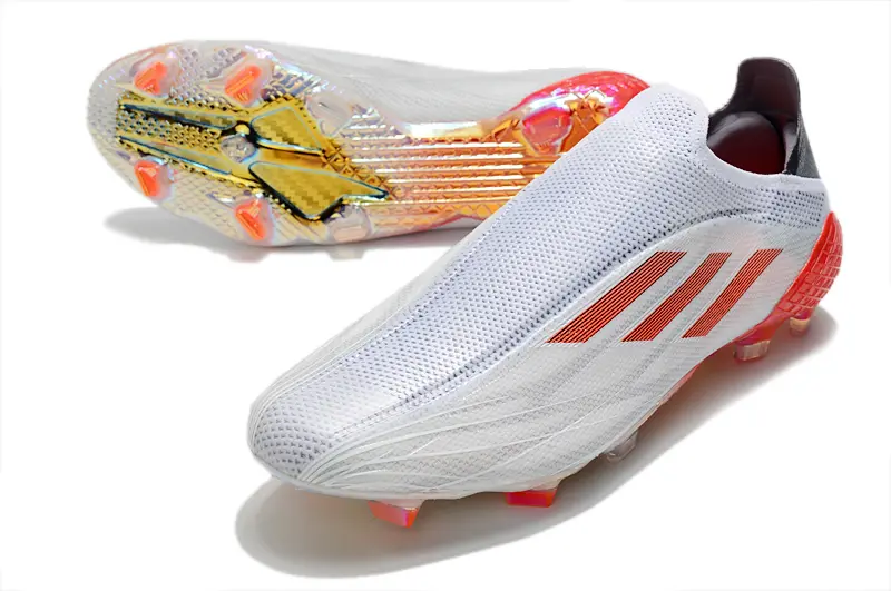 Adidas X Speedflow+ Laceless FG - White/Electric Orange/Steel Gray
