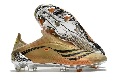 Messi x Adidas X Speedflow+ Laceless FG - Gold/Pale Gold/Chrome