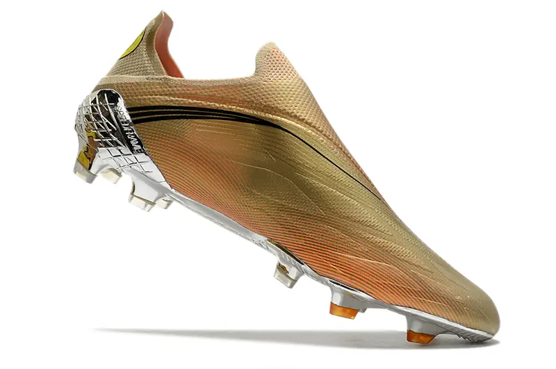Messi x Adidas X Speedflow+ Laceless FG - Gold/Pale Gold/Chrome