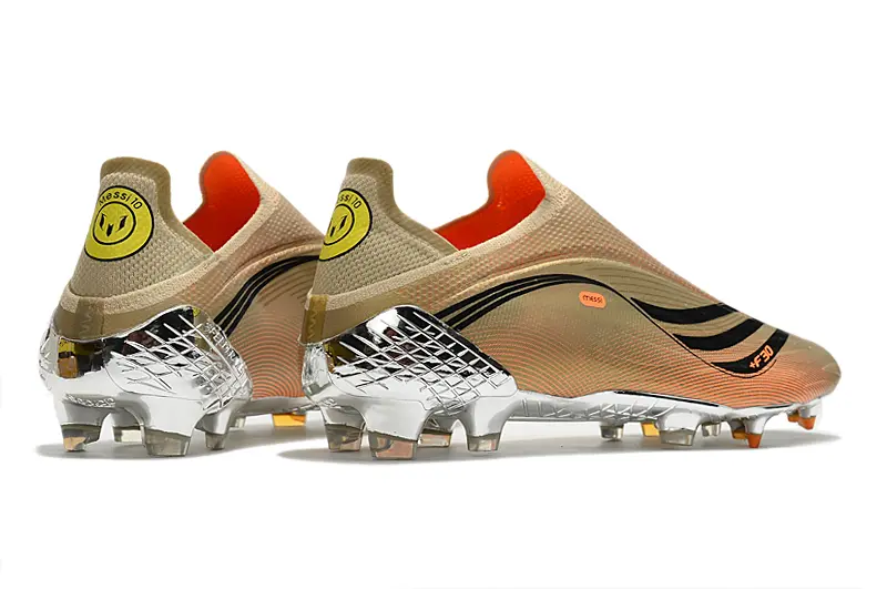 Messi x Adidas X Speedflow+ Laceless FG - Gold/Pale Gold/Chrome