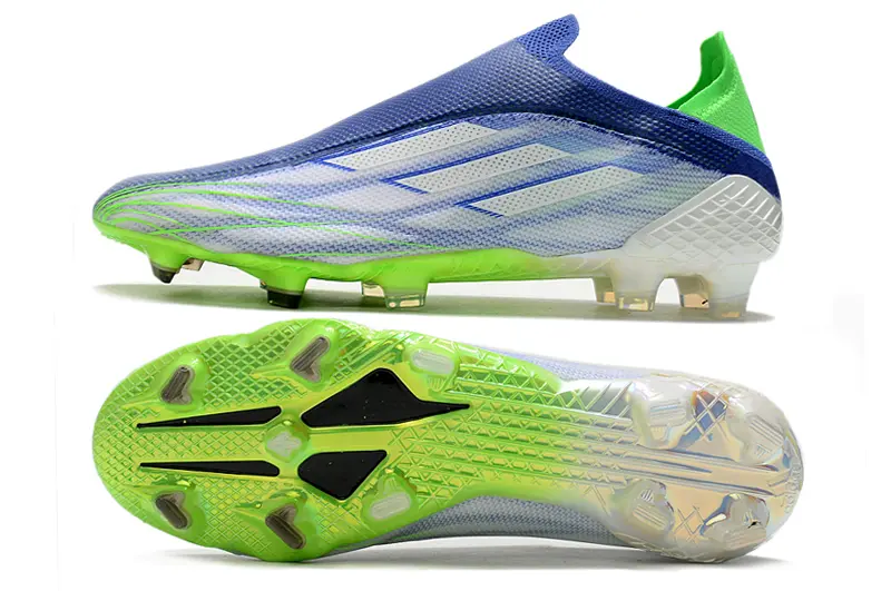 Adidas X Speedflow+ Laceless FG - Blue/Electric Green/Gradient Blue