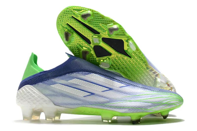 Adidas X Speedflow+ Laceless FG - Blue/Electric Green/Gradient Blue