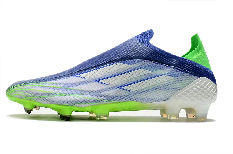 Adidas X Speedflow+ Laceless FG - Blue/Electric Green/Gradient Blue