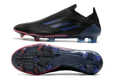 Adidas X Speedflow+ Laceless FG - Black/Midnight Blue/Crimson Red