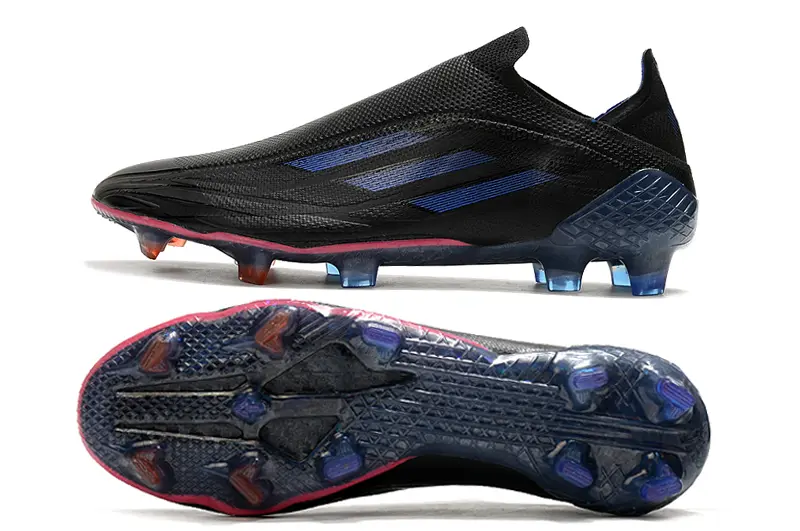 Adidas X Speedflow+ Laceless FG - Black/Midnight Blue/Crimson Red