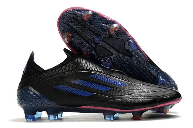 Adidas X Speedflow+ Laceless FG - Black/Midnight Blue/Crimson Red