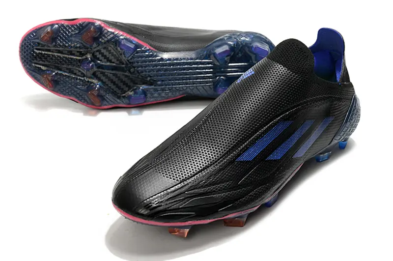 Adidas X Speedflow+ Laceless FG - Black/Midnight Blue/Crimson Red