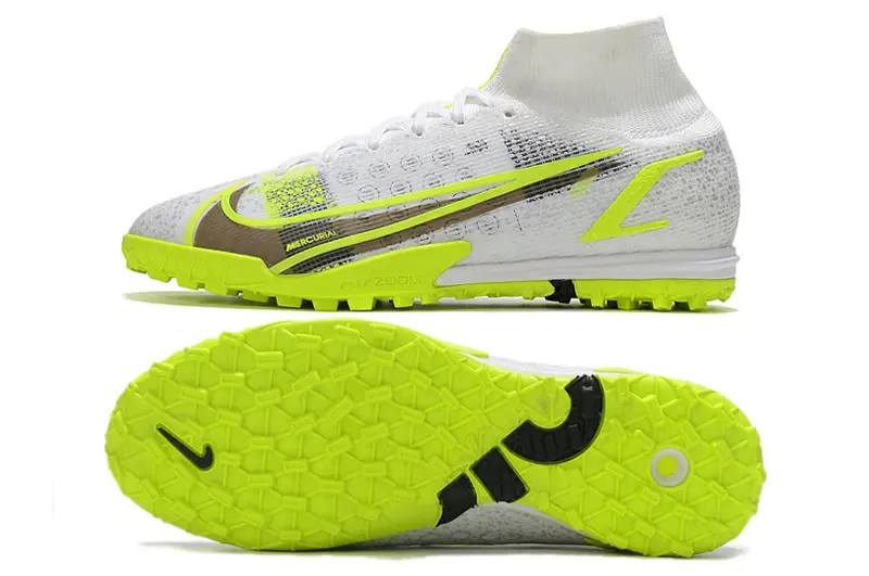 Nike Air Zoom Mercurial Superfly 9 Elite TF - White/Neon Yellow/Metallic Silver