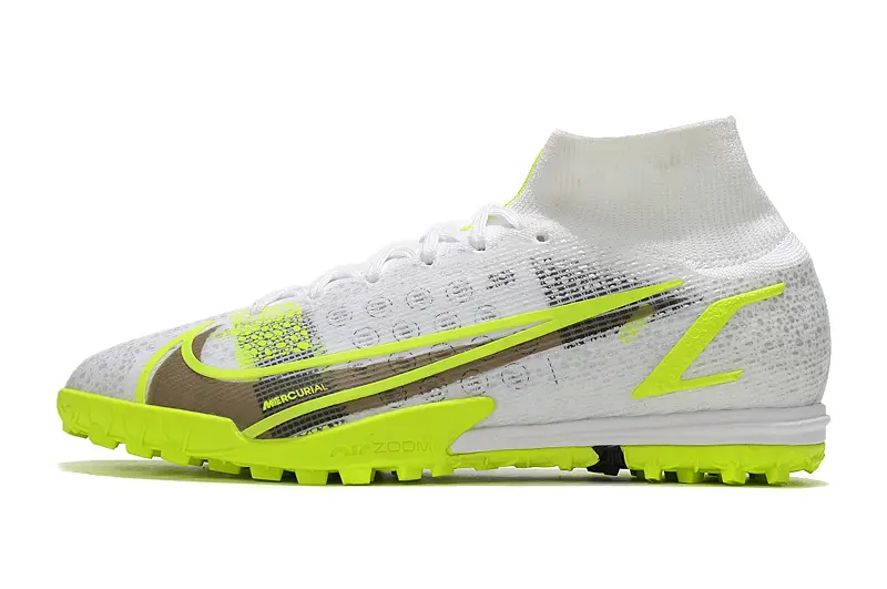 Nike Air Zoom Mercurial Superfly 9 Elite TF - White/Neon Yellow/Metallic Silver