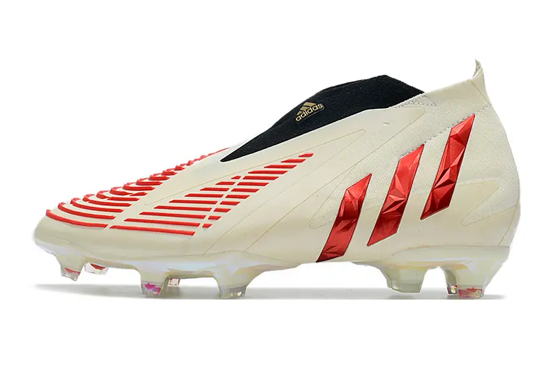 Adidas Predator Edge+ Laceless FG - Beige/Crimson Red/Metallic Gold