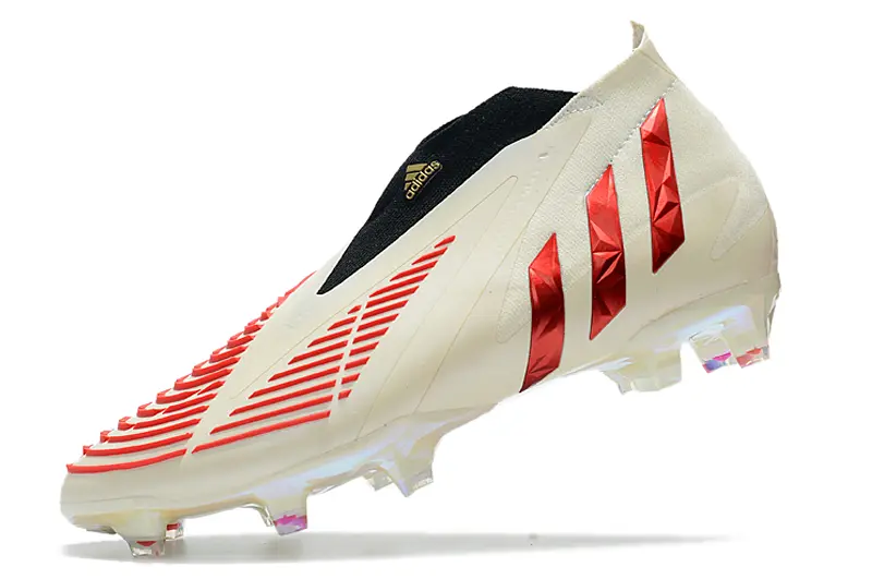 Adidas Predator Edge+ Laceless FG - Beige/Crimson Red/Metallic Gold
