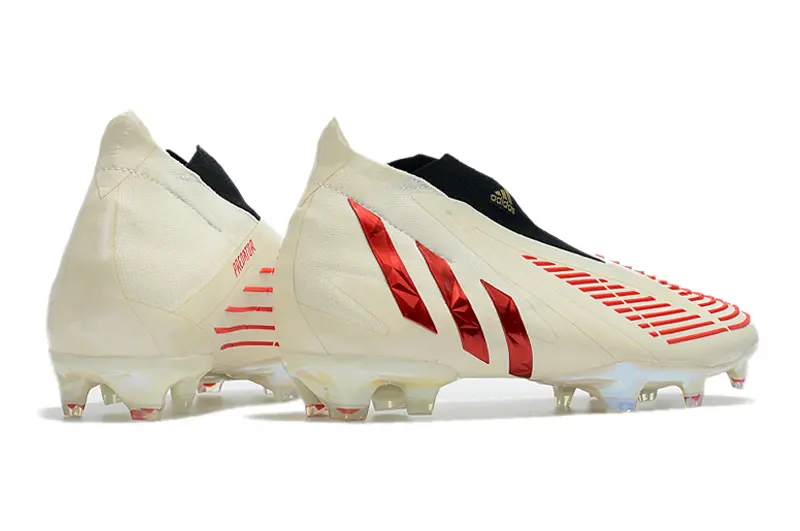 Adidas Predator Edge+ Laceless FG - Beige/Crimson Red/Metallic Gold