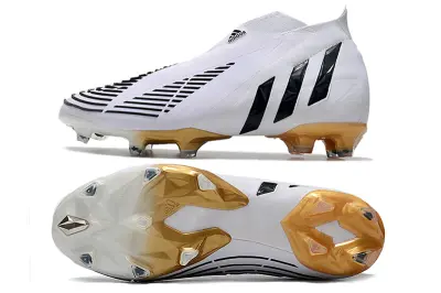 Adidas Predator Edge+ Laceless FG - White/Black/Gold