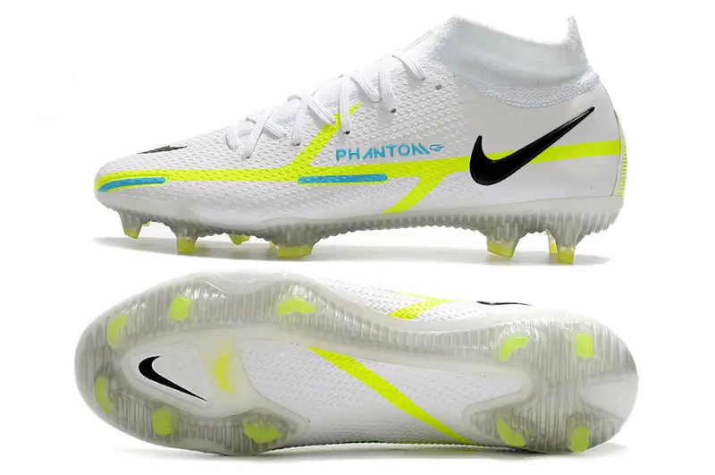 Nike Phantom GT 2 Elite DF FG - White/Electric Green/Sapphire Blue