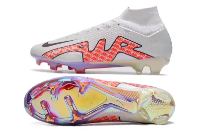 Nike Air Zoom Mercurial Superfly 9 Elite FG - White/Fiery Coral/Iridescent Highlights