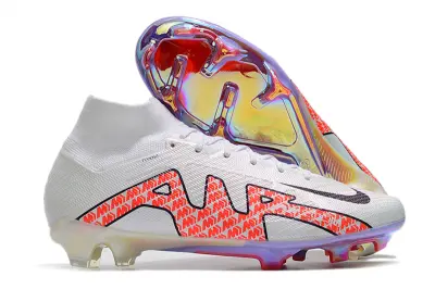 Nike Air Zoom Mercurial Superfly 9 Elite FG - White/Fiery Coral/Iridescent Highlights