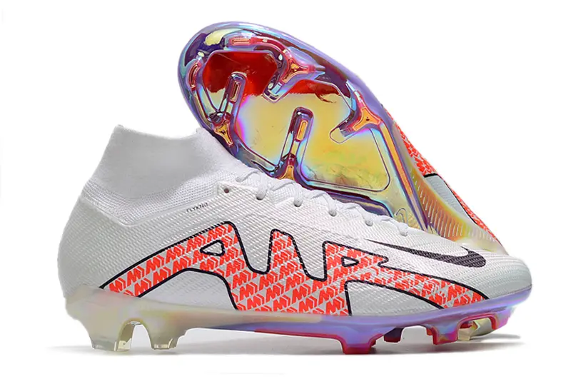 Nike Air Zoom Mercurial Superfly 9 Elite FG - White/Fiery Coral/Iridescent Highlights
