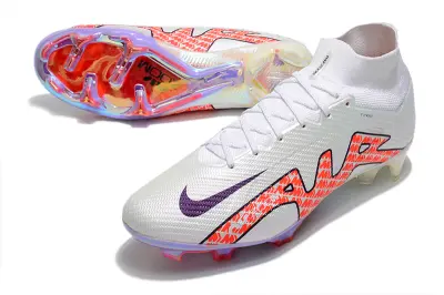 Nike Air Zoom Mercurial Superfly 9 Elite FG - White/Fiery Coral/Iridescent Highlights