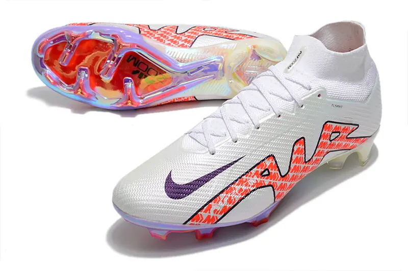 Nike Air Zoom Mercurial Superfly 9 Elite FG - White/Fiery Coral/Iridescent Highlights