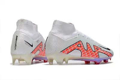 Nike Air Zoom Mercurial Superfly 9 Elite FG - White/Fiery Coral/Iridescent Highlights