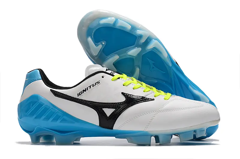 Mizuno Wave Ignitus FG - White/Electric Green/Blue Lagoon
