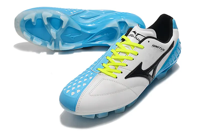 Mizuno Wave Ignitus FG - White/Electric Green/Blue Lagoon