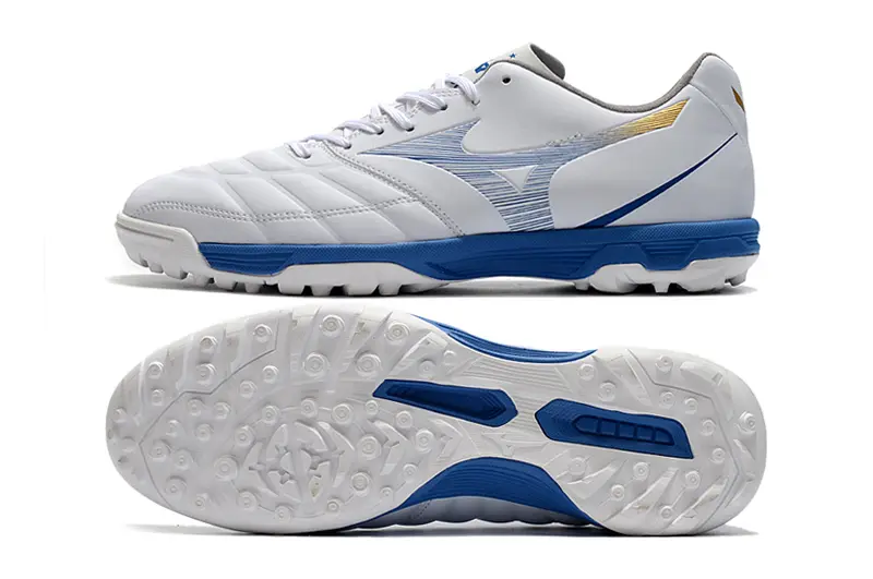 Mizuno Morelia Neo 3 TF - White/Sky Blue/Gold Accent