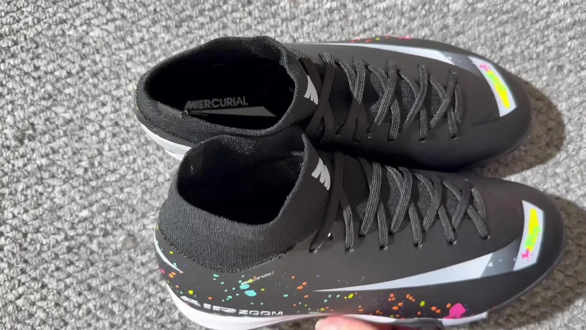 Nike Air Zoom Superfly 10 Elite TF Astro Turf Soccer Shoes - Black/Vibrant Splash/White Accent